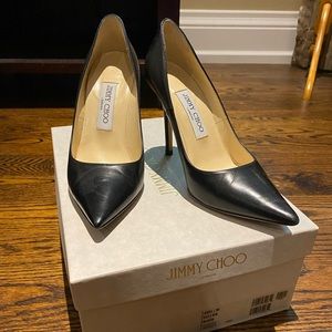 Jimmy Choo Black Leather Heels